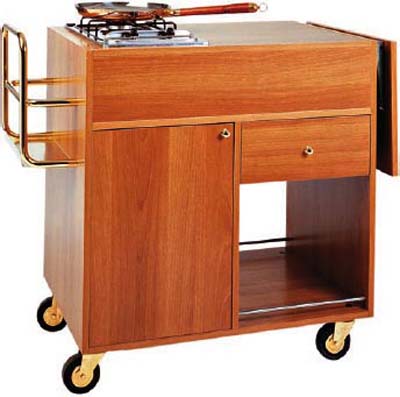 Carro Flambé Profissional CF1200 - 1 Plano, 1 Queimador (1030x550x850mm)