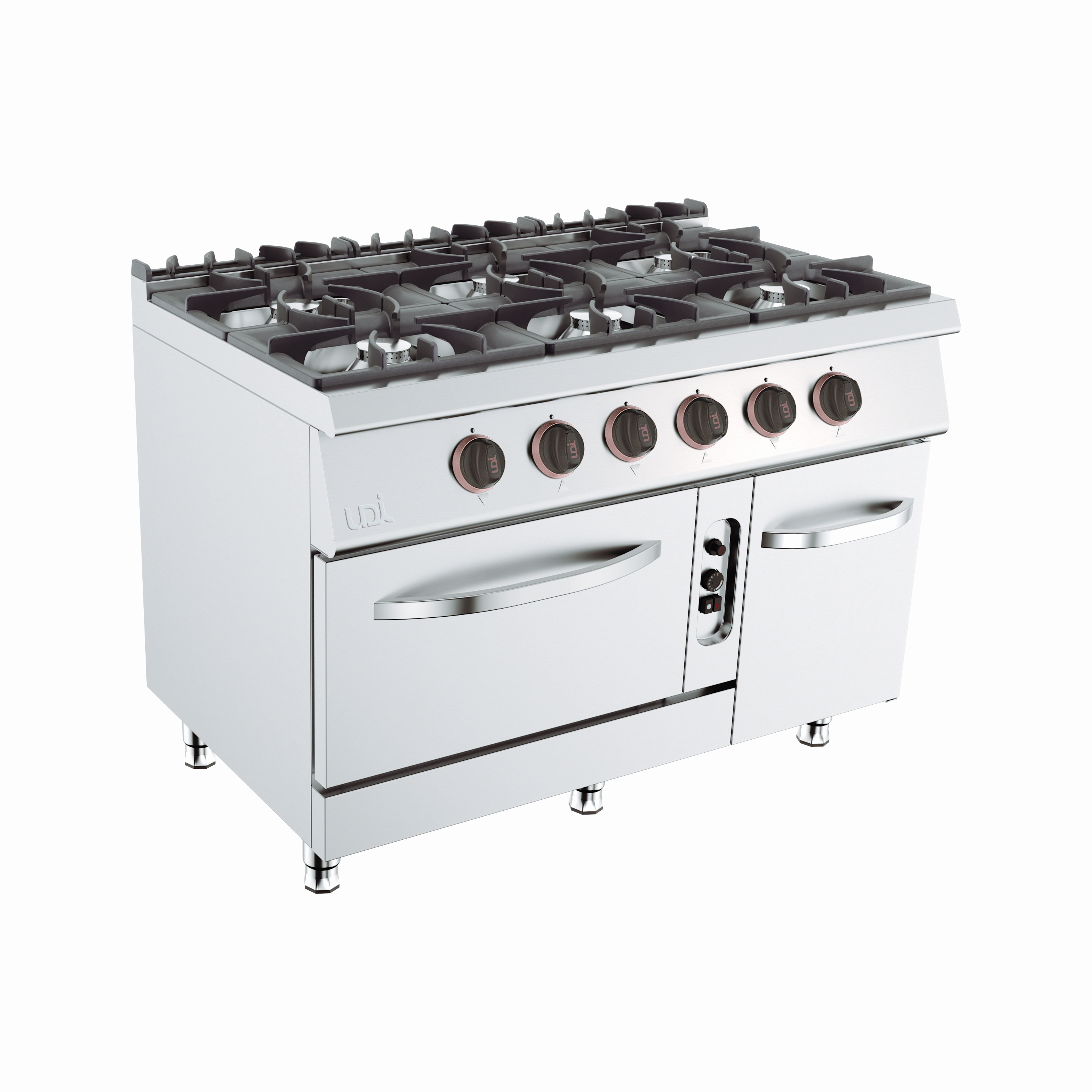 Fogão Industrial a Gás Linha 700 com 6 Queimadores e Forno GN 2/1