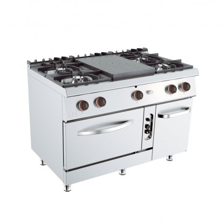 Fogão Industrial a Gás Linha 700 c/ 4 Queimadores, Placa e Forno