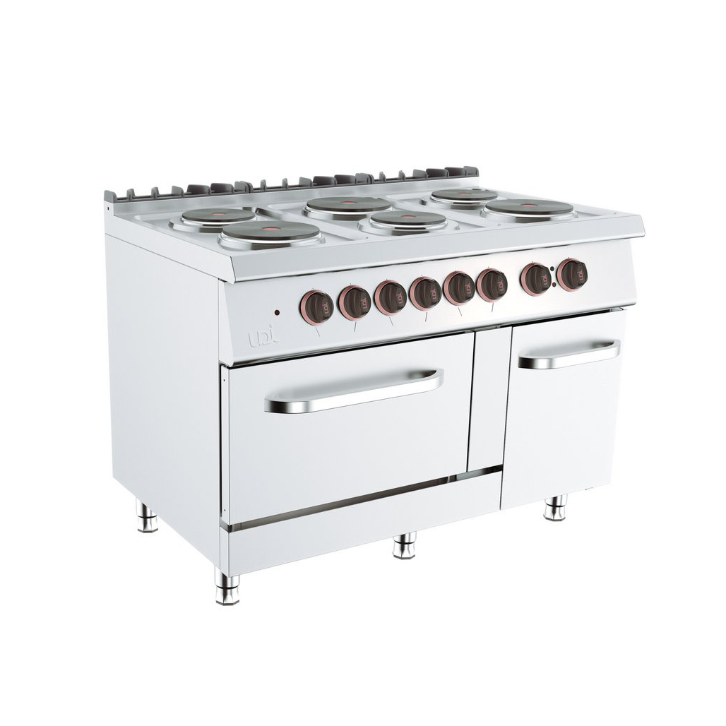 Fogão Elétrico Linha 700 com 6 Placas e Forno Estático GN 2/1