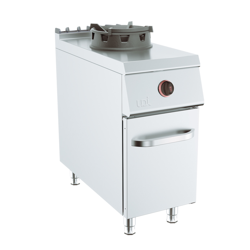Fogão Wok a Gás 15kW com Armário e Porta - 400x900x900 mm