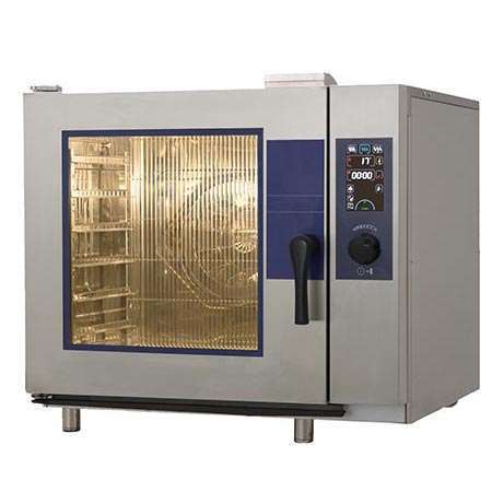 Forno convector misto elétrico com caldeira, 6 GN1/1