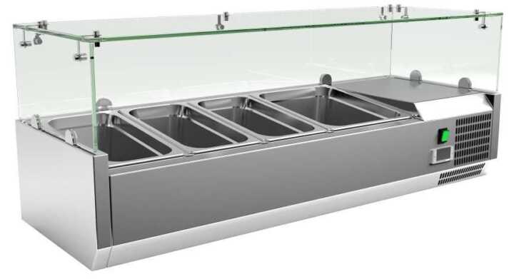 KIT Refrigerado 3 GN1/3 + 1 GN1/2 com expositor de vidro