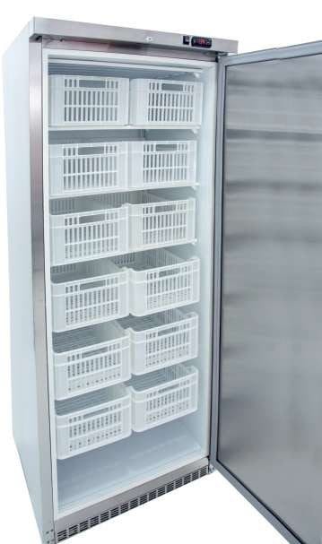 Armário GN2/1 em aço inoxidável com 12 gavetas 600 litros congelado de 780 x742 x1865h mm