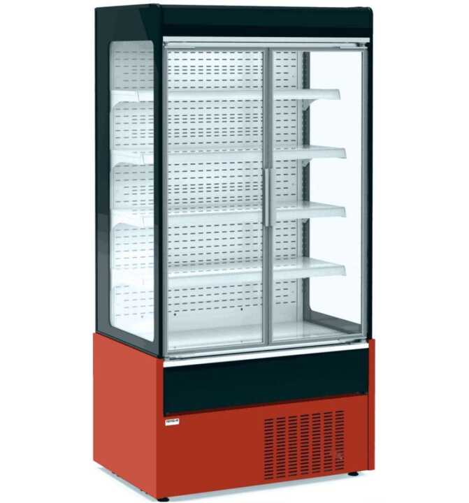 Mural expositor refrigerado com portas de vidro 4 prateleiras Profundidade 700 de 1020 x700 x1990h mm  MAE100PV-R cor VERMELHO