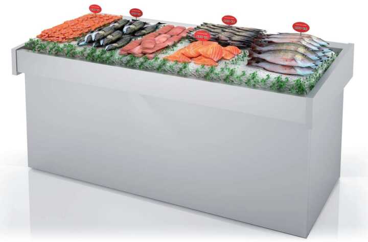 Balcão de peixe neutro dim.1200x950x990h mm