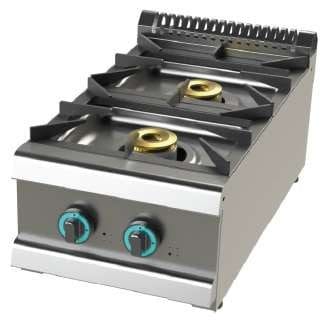 Fogão a gás com 2 queimadores 6+4,5 Kw SerIe 700  com dimensões 400x730x900h mm