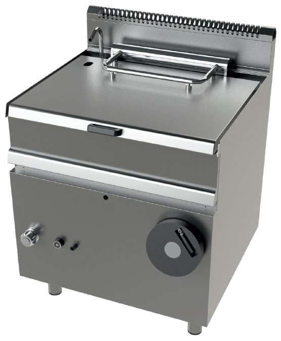 Frigideira basculante a gás 12Kw com fundo de cuba em aço macio Série 700  com dimensões 800x730x900h mm