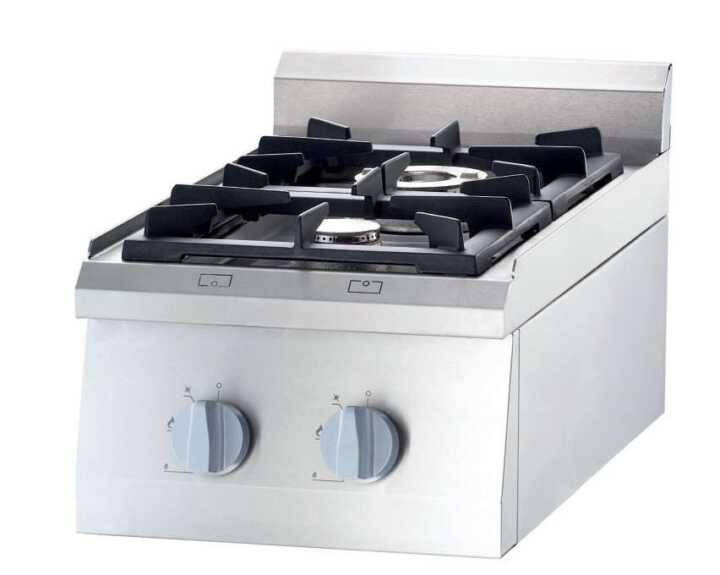 Fogão de mesa a gás 2 queimadores 400x700x250h mm 3,5+5 Kw