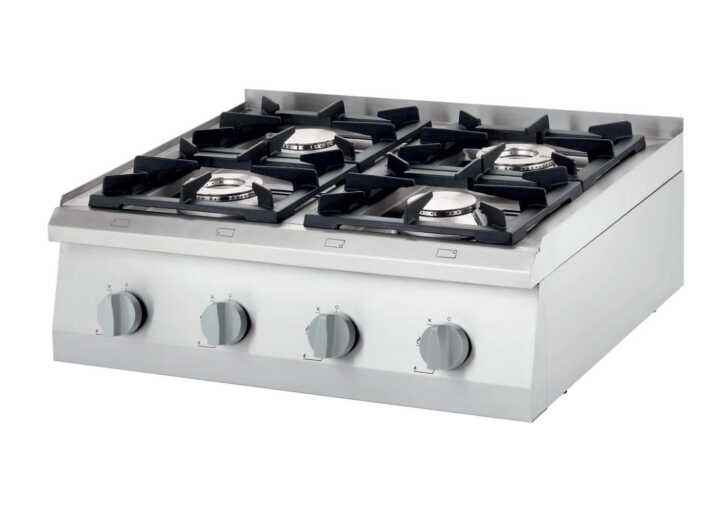 Fogão de mesa a gás 6 queimadores 1200x700x250h mm 3,5+3x5+2x7 Kw