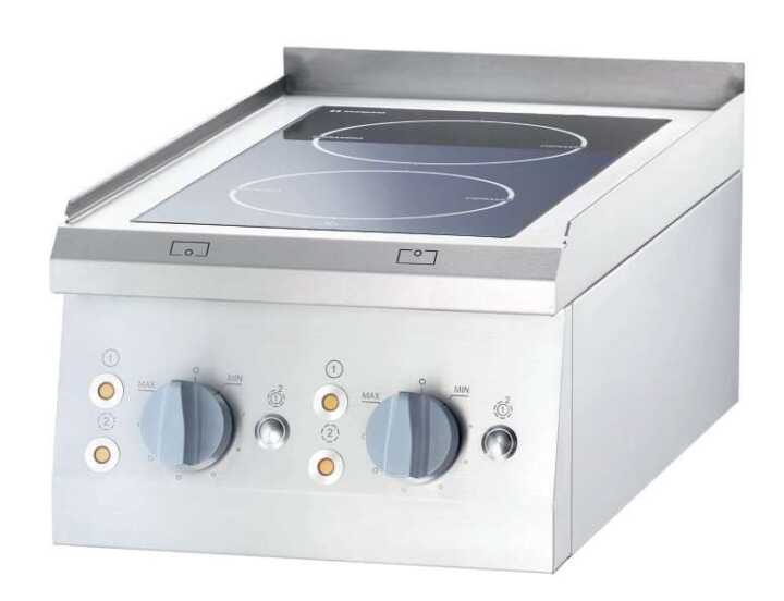 Fogão vitrocerâmico de mesa 2 zonas 400x700x850h mm 2x2,5Kw