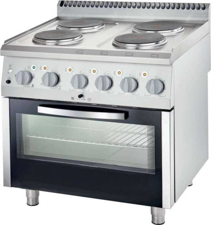 Fogão elétrico com forno estático 4 zonas 800x700x850h mm 4x2,6Kw