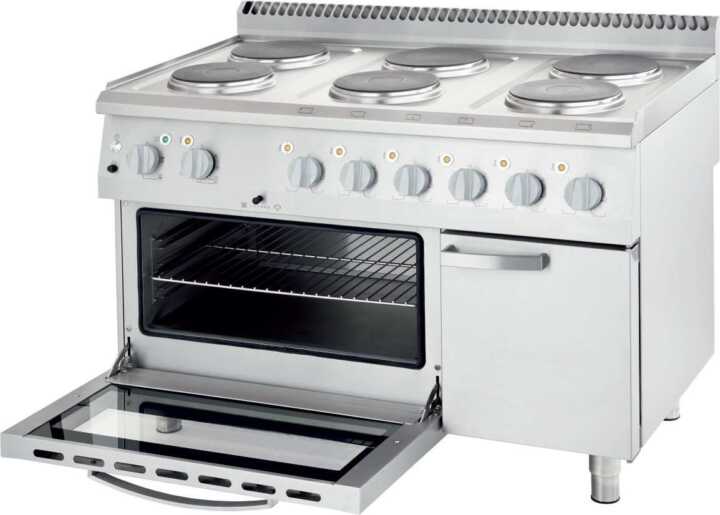 Fogão elétrico com forno de convecção 6 zonas 1200x700x850h mm 6x2,6Kw