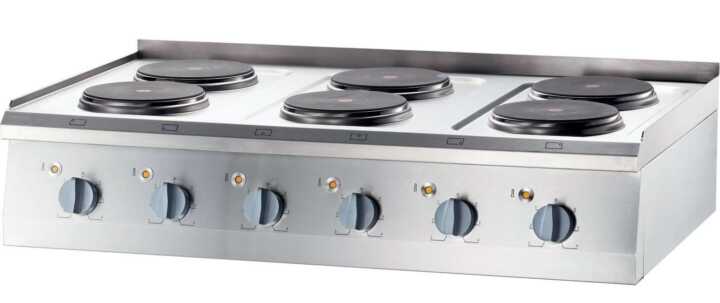 Fogão elétrico de mesa 6 zonas 1200x700x850h mm 6x2,5Kw