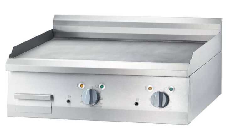 Fry Top eléctrica de mesa rectificada em aço, placa lisa 800x700x250h mm 8,1Kw