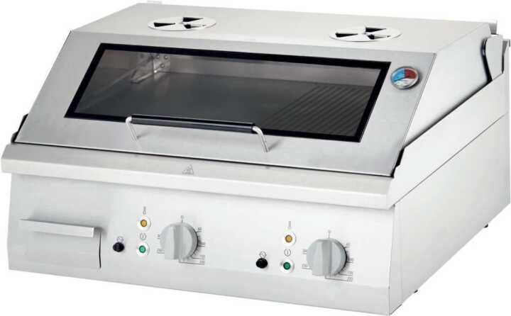 Fry Top eléctrica em aço rectificado de mesa lisa COM CAPA 800x700x250h mm 8,1Kw