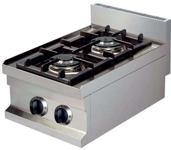 Fogão de mesa a gás 2 queimadores 2x3,6kw 400x600x265h mm