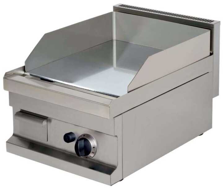 Fry Top a gás de mesa em aço rectificado liso 15 mm 4,8kw 400x600x265h mm