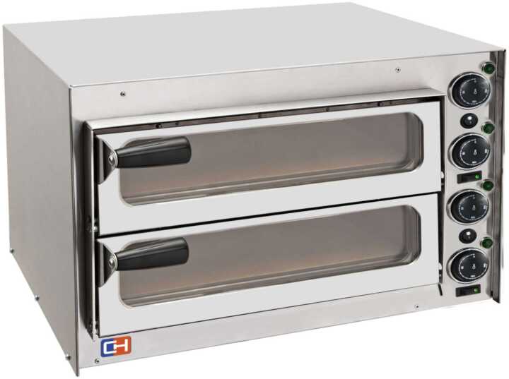 Forno de Pizza Elétrico Compacto 2 pizzas diâmetro 35 cm com porta de vidro