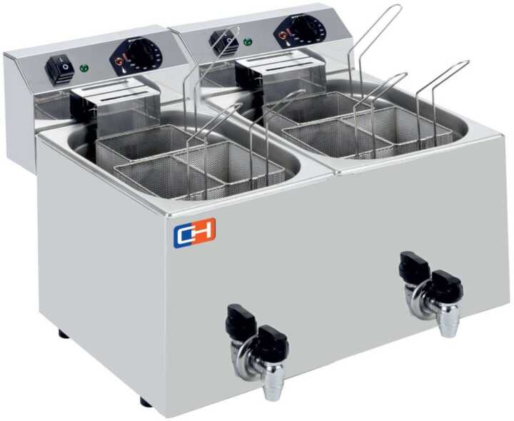Cozedor pasta profissional para massas 7+7 litros com 3+3 cestos 530x460x370h mm