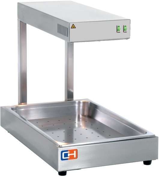 Aquecedor de frituras por radiação infravermelha 1000W GN1/1-65 com dimensões 560x500x330h mm