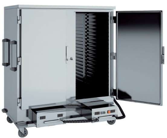 Carrinho de Aquecimento Alto Corpo Duplo 44 tabuleiros GN2/1 de 1455x845x1675h mm
