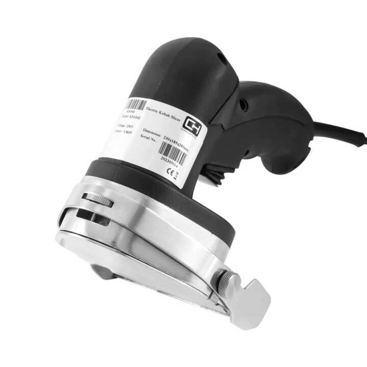 Faca para Kebab eléctrica com lâmina de 100 mm e espessura de corte de 0 a 8 mm, 160x125x210h mm