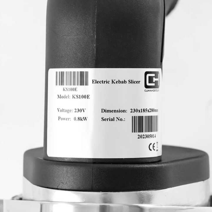 Faca para Kebab eléctrica com lâmina de 100 mm e espessura de corte de 0 a 8 mm, 160x125x210h mm
