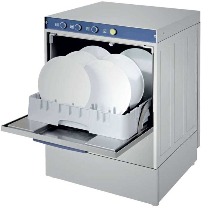 Máquina de lavar loiça industrial com bomba de abrilhantador Cesto 50x50cm