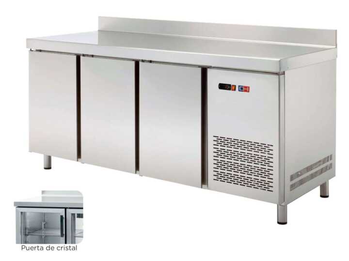 Mesa de snacks refrigerada 3 portas CRISTAL Profundidade 600 de 2017 x600 x850h mm