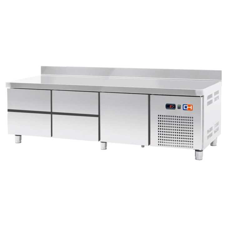 Mesa Baja con 4 cajones GN1/1-100 + 1 Cajón GN1/1-300 Fondo 700 de 1792 x700 x600h mm