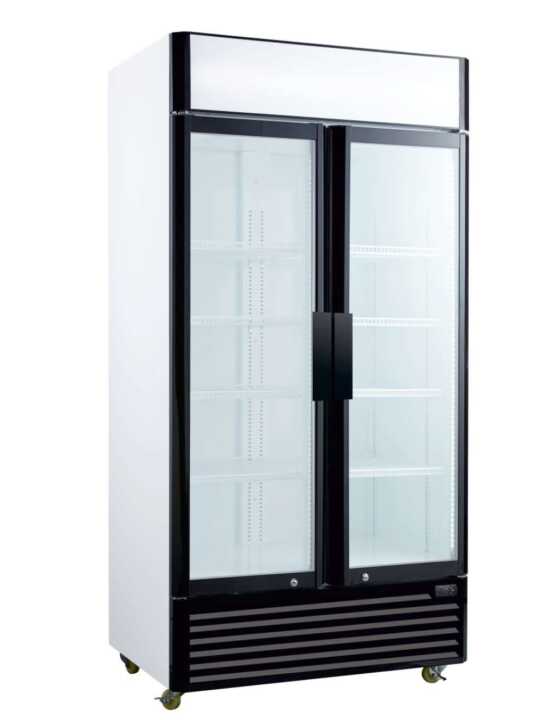 Vitrina refrigerada 800 litros 2 portas com dobradiças de vidro 1000x730x2030h mm