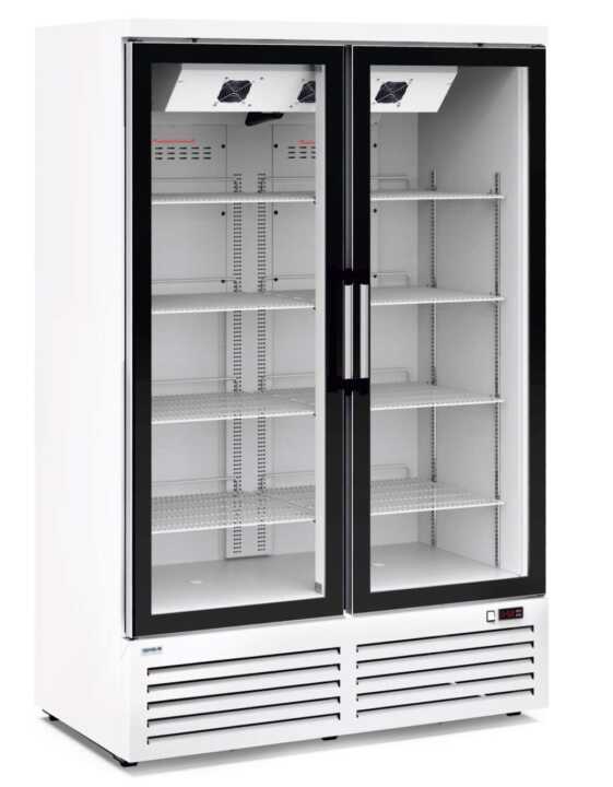 Armário expositor ventilado para congelação com porta dupla de vidro 940 litros 1270x785x2000h mm