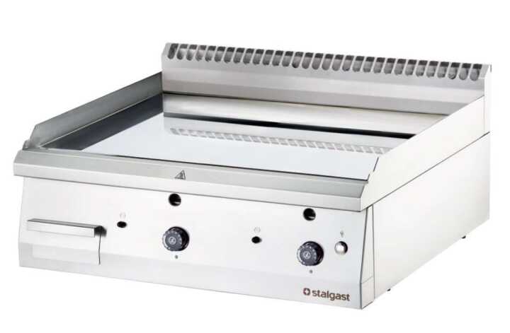 Fry Top a gás de mesa cromada dura placa lisa 800x700x250h mm 13Kw
