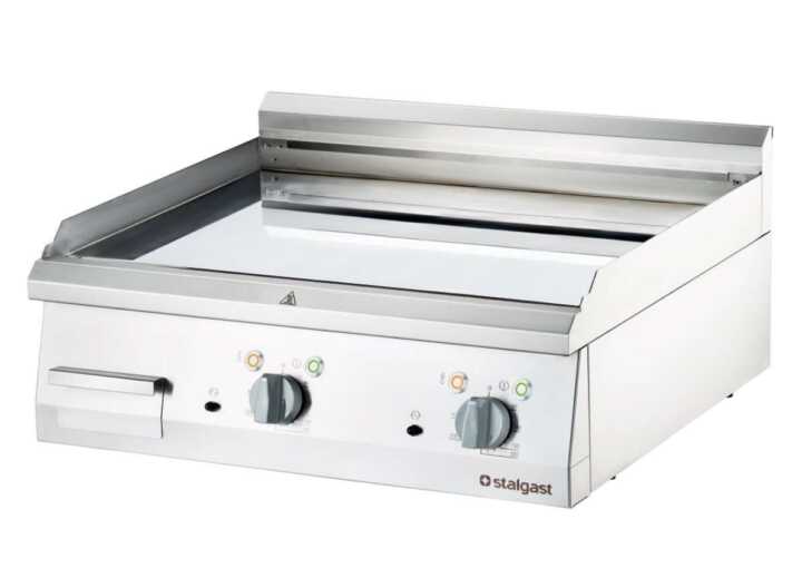 Fry Top eléctrica de mesa cromada dura placa lisa 400x700x250h mm 4Kw