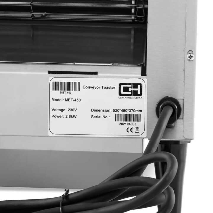 Torradeira eléctrica de cinta 468x418x387h mm