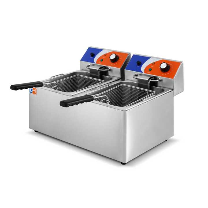 Fritadeira eléctrica 8+8 litros SEM torneira 550 x420 x340h mm