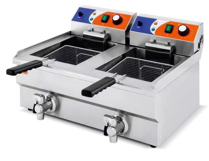 Fritadeira eléctrica 10+10 litros COM torneira 570x470x345h mm