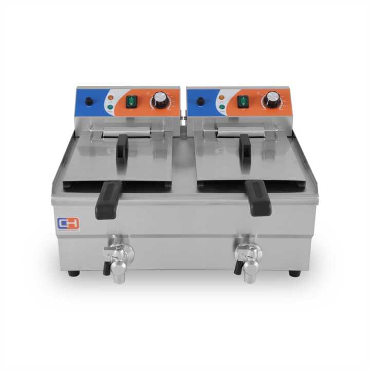 Fritadeira eléctrica 10+10 litros COM torneira 570x470x345h mm