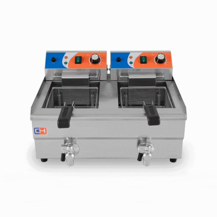 Fritadeira eléctrica 10+10 litros COM torneira 570x470x345h mm