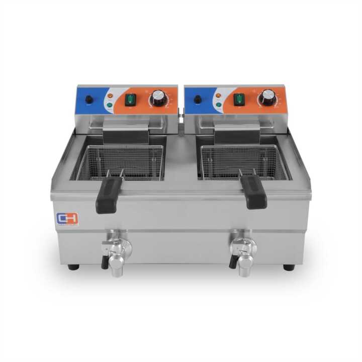 Fritadeira eléctrica 10+10 litros COM torneira 570x470x345h mm