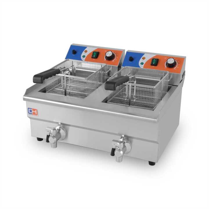 Fritadeira eléctrica 10+10 litros COM torneira 570x470x345h mm