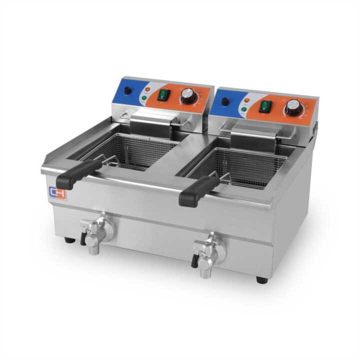Fritadeira eléctrica 10+10 litros COM torneira 570x470x345h mm