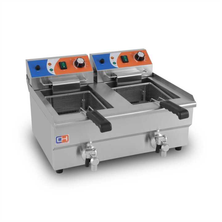 Fritadeira eléctrica 10+10 litros COM torneira 570x470x345h mm
