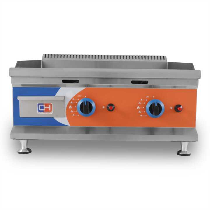 Frytops a gás Propano Aço Aço rectificado 12mm de 655x570x370h mm