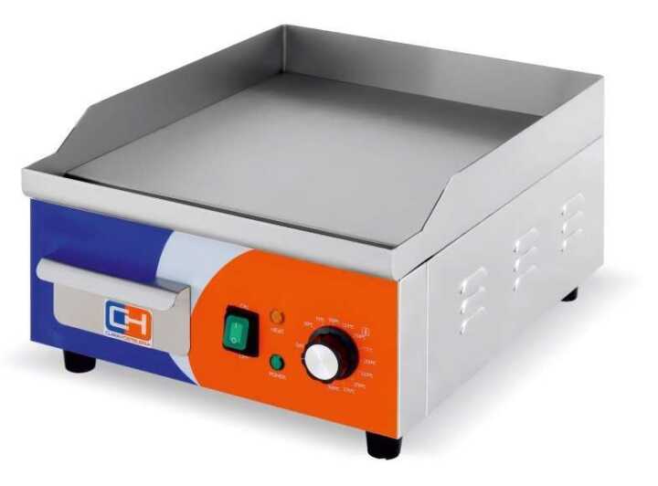 Fry Top eléctrica em aço rectificado 10mm de 360x460x220h mm