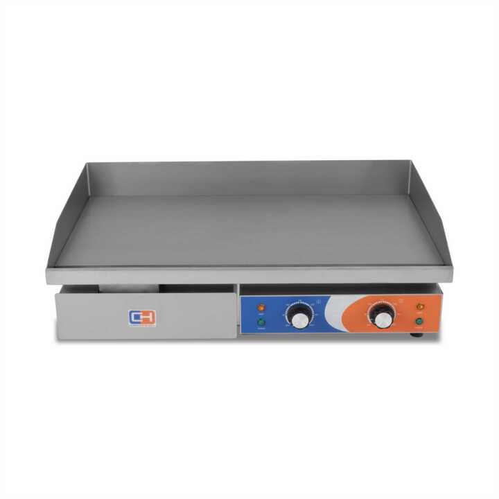 Fry Top eléctrica Grelha de aço rectificada 10mm Económica 740x490x240h mm