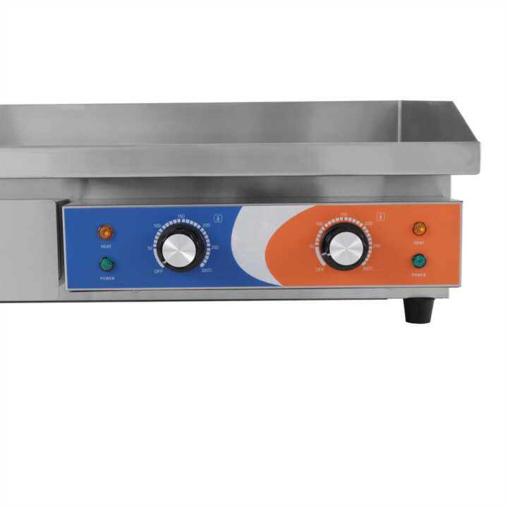 Fry Top eléctrica Grelha de aço rectificada 10mm Económica 740x490x240h mm