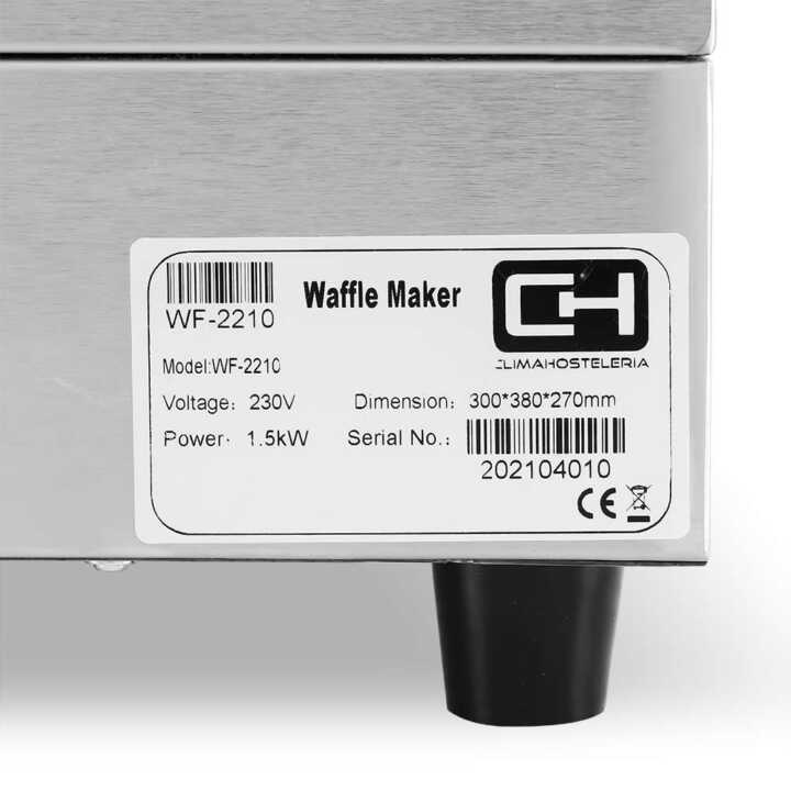 Máquina de waffles eléctrica 1,5KW 300x380x270h mm