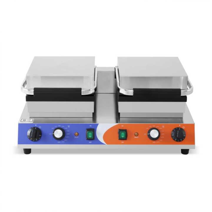 Máquina de waffles eléctrica dupla 1,5+1,5KW 63X380X270h m